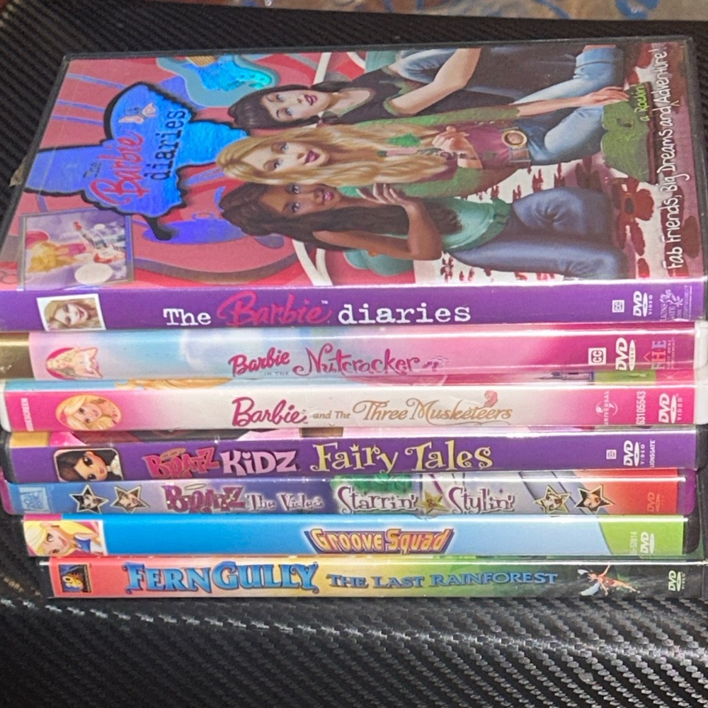 Y2K Nostalgia Barbie DVD Lot Of 7 Barbie’s Diaries, BRATZ KIDZ OOP Collectibles